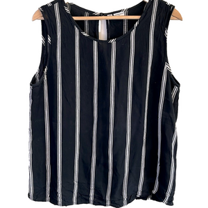 Jacqueline de Yong Tank Top Black White Stripe Size France 42 /US 10